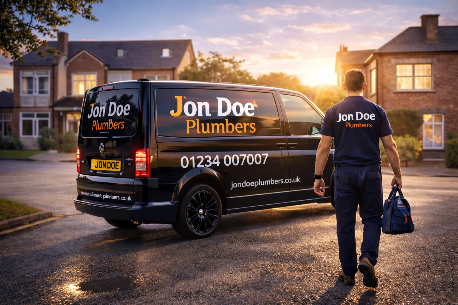 Jon Doe Plumbers van and engineer